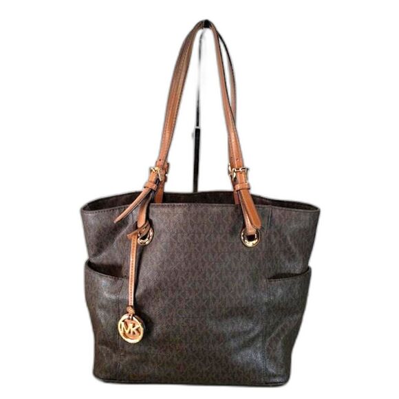 Michael Kors Signature Jet Set Travel East West Tote - Brown, Large - Picture 1 of 7
